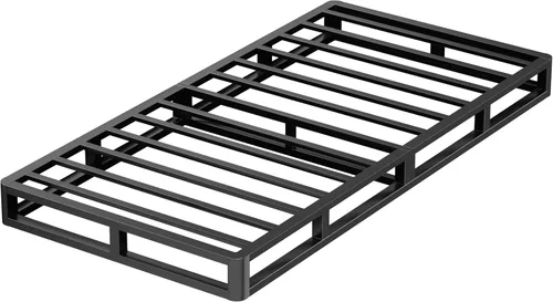 Miniatura 11 de VIPSHOW - Base de cama metálica de 10 pulgadas tamaño Queen con esquinas redondas, base de plataforma baja, listones de acero resistente hasta 3000