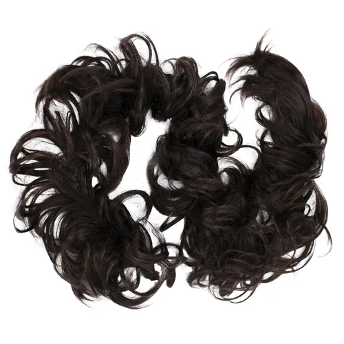 Miniatura 14 de CAISHA Postizo de Cabello, Envoltura de Cabello, Fibras Sintéticas Resistente al Calor, Rizado Desordenado, Recogido, Negro HW6