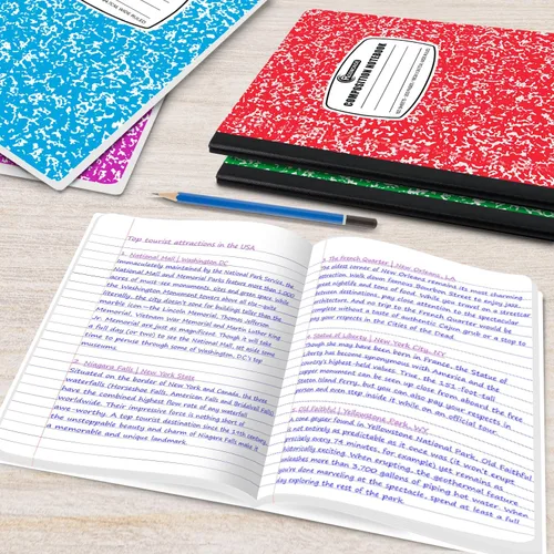 Miniatura 7 de Rosmonde Paquete de 5 cuadernos de composición con rayas anchas, 200 páginas (100 hojas), 9-3/4 x 7-1/2, cuadernos para el trabajo, suministros