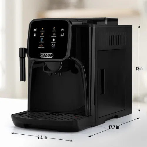 Miniatura 2 de Zulay Kitchen Magia Clasica - Máquina automática de café expreso con molinillo integrado, cafetera de panel táctil, espumador de leche con varita