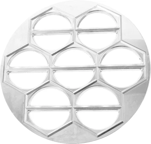 Luxshiny Molde de bola de masa de aleación de aluminio de 14 agujeros, fabricante de pelmeni para albóndigas caseras, ravioles, ollas, herramienta
