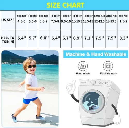 Miniatura 2 de Fires Zapatos de agua para niños y niñas, de secado rápido, transpirables, calcetines de agua descalzos para playa, natación, zapatos deportivos
