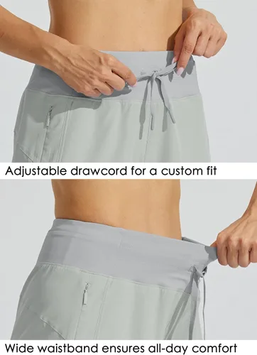 Miniatura 5 de Willit - Shorts atléticos para correr de 5 pulgadas para mujer, de secado rápido, para entrenamiento y senderismo, de cintura alta, con bolsillo