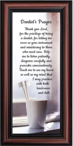 Miniatura 11 de Crossroads Home Décor Marco de fotos The Dentist Pray, cuadros de oficina dental, 7432BW