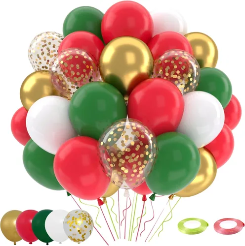Miniatura 22 de Patimate Juego de globos de confeti negro y dorado, kit de 50 piezas de globos de látex de confeti metálico dorado negro y blanco de 12 pulgadas