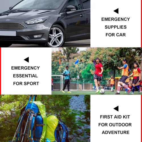 Miniatura 4 de Kit de primeros auxilios de viaje pequeño, 279 piezas, suministros para negocios, juego de emergencia de primeros auxilios, artículos esenciales