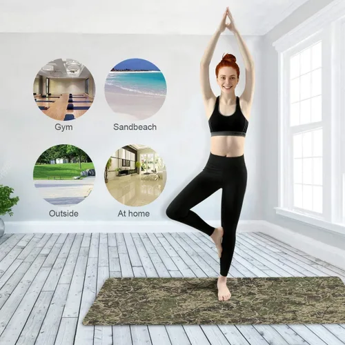 Miniatura 7 de Qilmy Tapete de yoga con diseño de mandala de fantasía, textura antideslizante, tapete de yoga profesional respetuoso con el medio ambiente