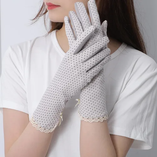Miniatura 3 de Mcool Mary Guantes de encaje para mujer para actividades al aire libre, 4 pares, protección solar, algodón transpirable resistente a los rayos UV