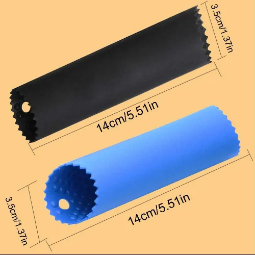 Miniatura 4 de Juego de 2 peladores de ajo de silicona, tubo de rodillo fácil, útil herramienta de cocina sin olor (negro, azul)