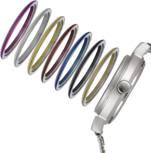 Miniatura 3 de Peugeot - Reloj de pulsera de malla para mujer con 7 biseles intercambiables