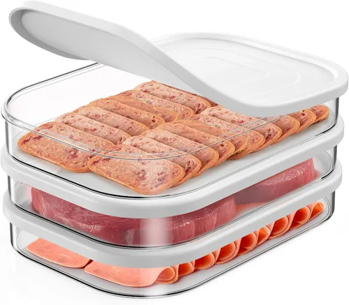 Organizadores y almacenamiento de refrigerador, contenedor de carne de delicatessen para refrigerador, cajas de almacenamiento de alimentos