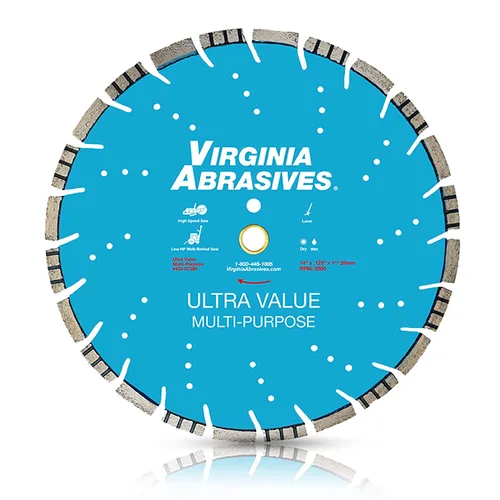 Miniatura 8 de Virginia Abrasives 425-08408 - Hoja de diamante de hormigón de uso general UV de 9 pulgadas - Cortador húmedo y seco para hormigón/asfalto