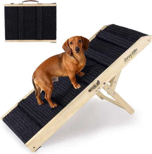 Rampa para Perros Mejorada 2025 para Sofá - Rampa Plegable para Perros Pequeños para Cama - 4 Alturas Ajustables de 12" a 20" - Escaleras Portátiles