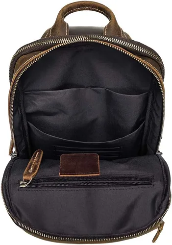 Miniatura 7 de LANNSYNE Bolso bandolera de cuero de grano completo vintage