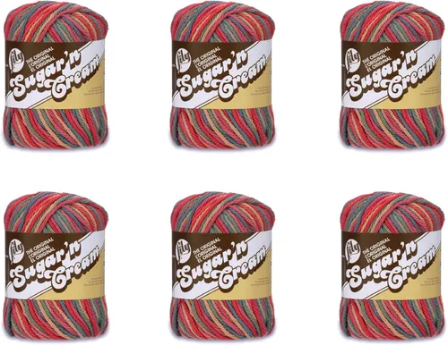 Miniatura 56 de Lily Sugar'N Cream - Ovillo de camuflaje rosa de gran tamaño, paquete de 6 unidades de 3.00 oz/3 onzas, algodón, 4 medianos (peinado), 150 yardas