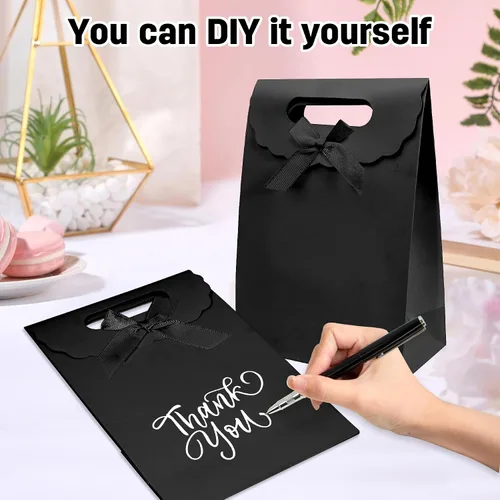 Miniatura 5 de Bolsas de regalo Patdefie con asas tamaño pequeño 7×4×10 pulgadas 16 piezas tamaño mediano para cumpleaños, fiesta, recuerdo, boda, aniversario