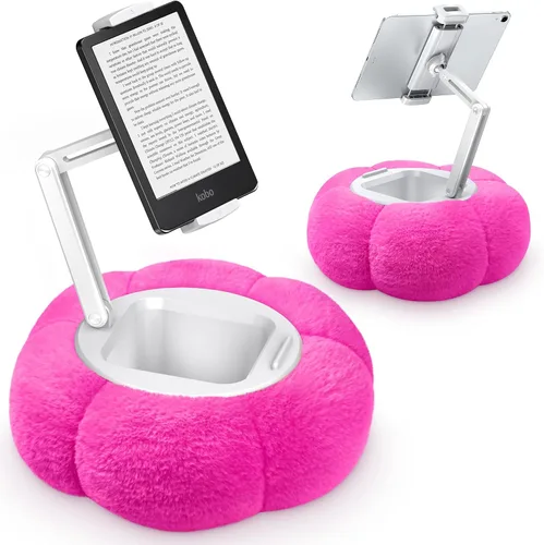 Miniatura 10 de CreaDream - Soporte de almohada en forma de calabaza para tableta, Kindle, iPad, soporte ajustable para teléfono con almohada para regazo y cama