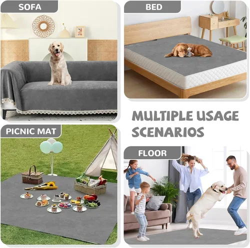 Miniatura 7 de Funda de sofá 100% impermeable y antideslizante para mascotas y perros, funda de sofá lavable, protector antiarañazos para gatos, para sofá