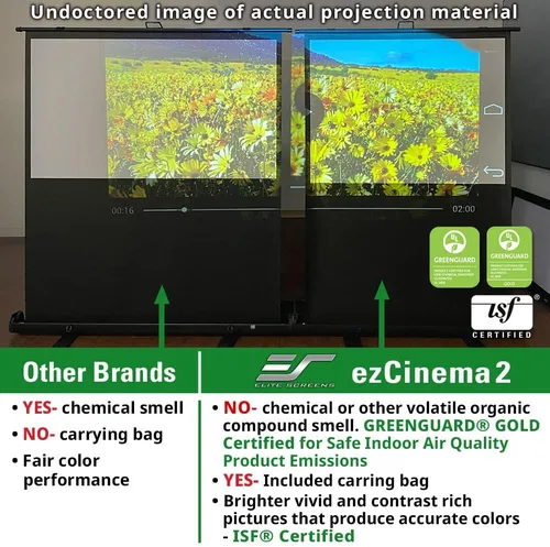 Miniatura 6 de Elite Screens ezCinema 2 pantalla de proyección, 84 pulgadas 16:9, manual de piso con extracción de tijera, portátil para oficina en casa, aula
