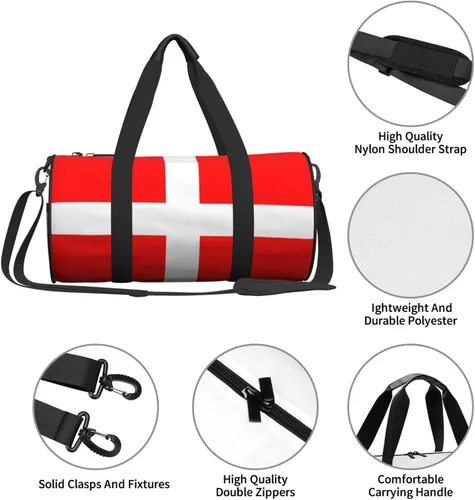 Miniatura 6 de CARRDKDK Bolsa cilíndrica de viaje de gran capacidad, bonita bolsa de deporte de gimnasio que puede sostener zapatos para mujeres y hombres, bolsa