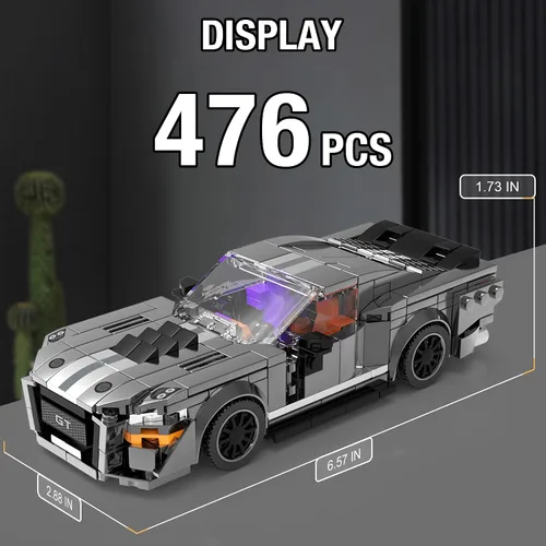 Miniatura 5 de HIGH GODO Juego de construcción de autos de carreras de velocidad, mini deportivos MOC Cars, 338 piezas coleccionables 911 modelo de construcción