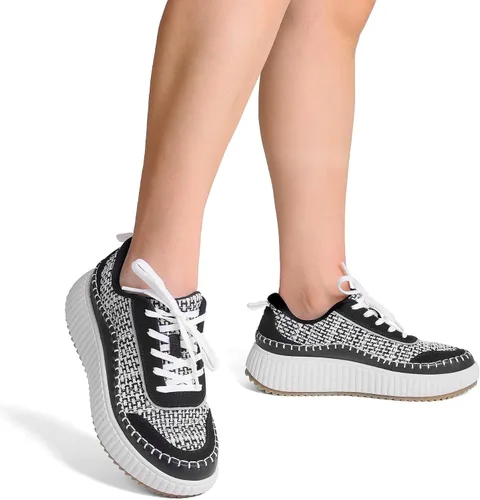 Miniatura 6 de DREAM PAIRS Zapatos deportivos gruesos para mujer, cómodos, informales, con plataforma, a la moda