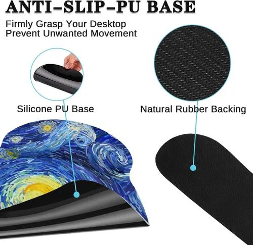 Miniatura 5 de Britimes Juego de alfombrillas ergonómicas para mouse con reposamuñecas, cielo nocturno abstracto, base de goma antideslizante, soporte para muñeca