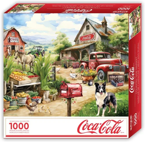 Miniatura 2 de Springbok Coca-Cola Countryside Market - Rompecabezas de 1000 piezas para adultos, piezas de corte único, fabricado en Estados Unidos Mercado