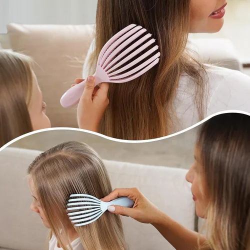 Miniatura 5 de SHINLEA cepillo desenredante para cabello rizado, cepillo de pelo para cabello húmedo y seco, grueso y fino, peina fácilmente el cabello rizado