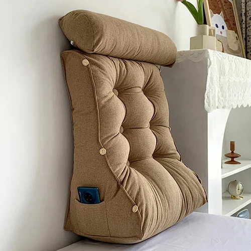 Miniatura 9 de Almohada de lectura con cuello, respaldo de cabecera triangular, cojín de soporte lumbar, almohada de apoyo de espalda para soporte de espalda, Verde