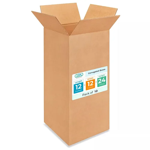 Miniatura 138 de IDL Packaging Paquete de 5 cajas de envío altas de 8 x 8 x 48 pulgadas, extra resistentes de 200 libras frente a caja regular, cajas de mudanza