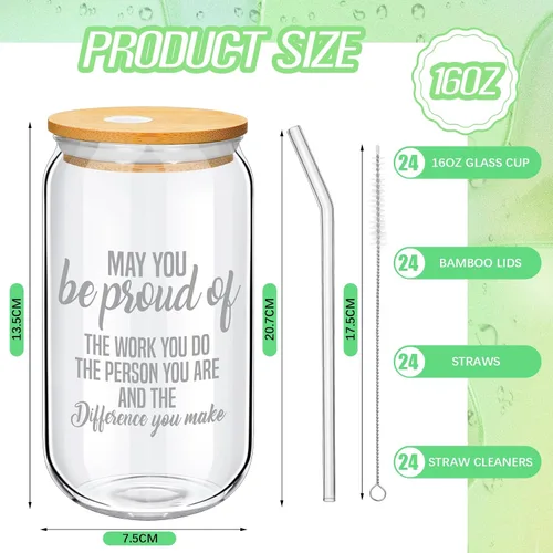 Miniatura 2 de Dandat Juego de 24 Regalos de Agradecimiento para Empleados, Regalos de Navidad, Regalos de Agradecimiento para el Equipo, Tazas de 16oz
