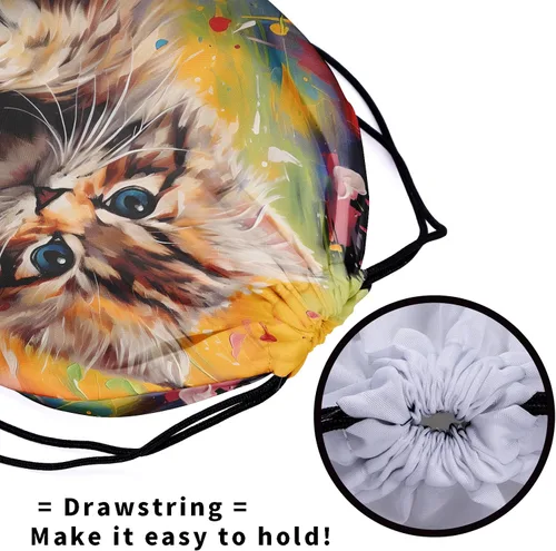 Miniatura 110 de Bolsa de agarre de gimnasia de piel de animal, bolsa de gimnasia con cordón ajustable, bolsa de cuerda para fauna silvestre, Mariposas Galaxy