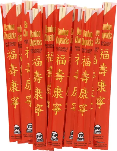 Miniatura 3 de Royal Palillos de bambú desechables de alta calidad, con mangas de 9 pulgadas y separados, tratados con rayos UV, bolsa de 100