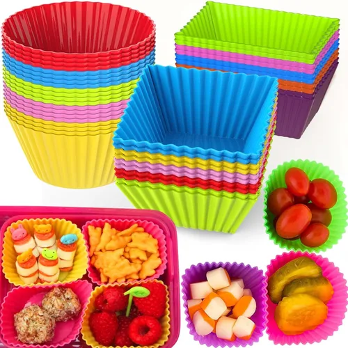 XANGNIER 40 Separadores de Silicona para Lonchera, Accesorios Reutilizables para Caja Bento de Almuerzo para Niños, Accesorios de Suministros para