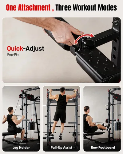 Miniatura 7 de Mikolo M4 2.0 Smith Machine, All-in-One Home Gym Power Cage with LAT Pulldown & Cable Crossover, Squat Rack for Full Body Workouts