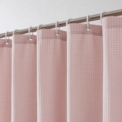 Miniatura 24 de OVZME Juego de cortina de ducha de tela para cabina - 36x72, tejido de gofre 230GSM, cortinas de ducha pequeñas para cabina estrecha, cortina