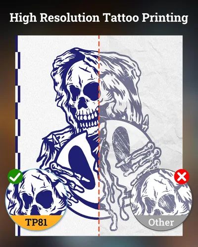 Miniatura 7 de Itari TP81 - Impresora de plantillas de tatuajes Bluetooth - Máquina de tatuaje con 10 piezas de papel de transferencia 100% libre de alérgenos