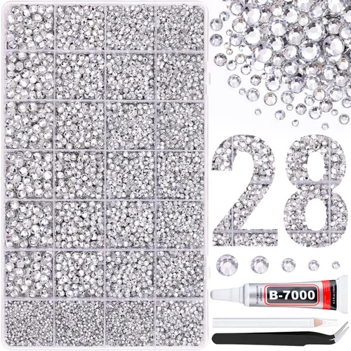 Miniatura 31 de 30000 diamantes de imitación de resina para deslumbrar con pegamento de joyería B7000, gemas de imitación doradas para manualidades, ropa, vasos