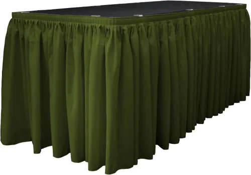 Miniatura 8 de LA Linen Falda de mesa de popelina de poliéster para mesas rectangulares, tela plisada para banquetes de boda, 14 pies por 29 pulgadas de largo