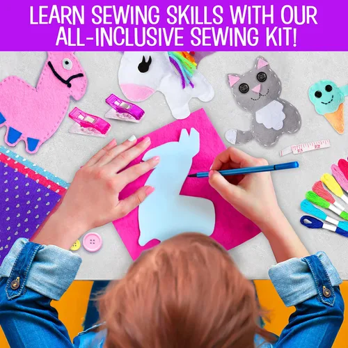 Miniatura 3 de Creative Kids Kit de costura de fieltro - Artesanía de más de 15 personajes - Divertido kit de bricolaje para niños mayores de 8 años - Juego