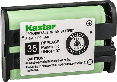 Kastar HHR-P107 Batería, Tipo 35, NI-MH Batería recargable de teléfono inalámbrico 3.6V 900mAh, repuesto para Panasonic HHR-P107, HHR-P107A,