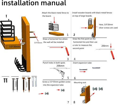 Miniatura 7 de Soporte para llaves de pared, soporte para llaves en la pared con estante, soporte para llaves y correo para pared con 4 ganchos dobles para correa