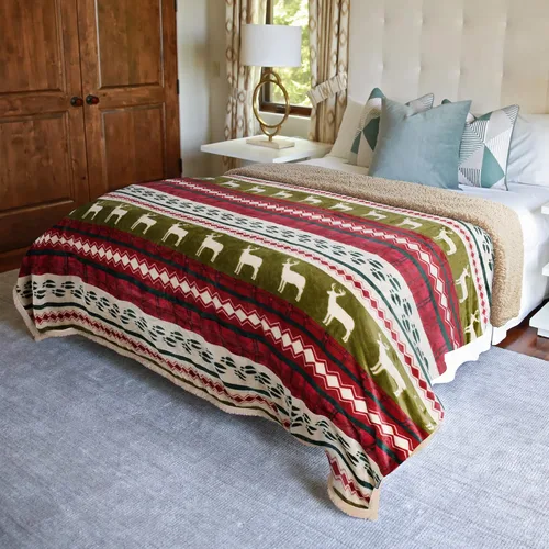 Miniatura 6 de Catalonia Manta de Sherpa de Navidad, Mantas temáticas de Navidad para sofá/cama, manta de felpa Super suave, cálida, esponjosa, cómoda, 60x80