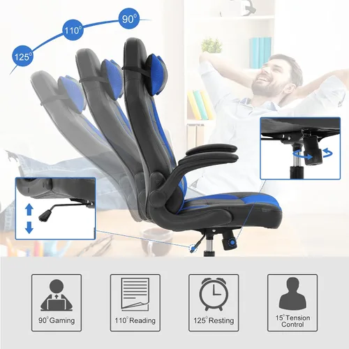 Miniatura 4 de Silla de computadora para videojuegos, silla de computadora de carreras, silla de oficina, silla de escritorio moderna y ajustable, silla ergonómica