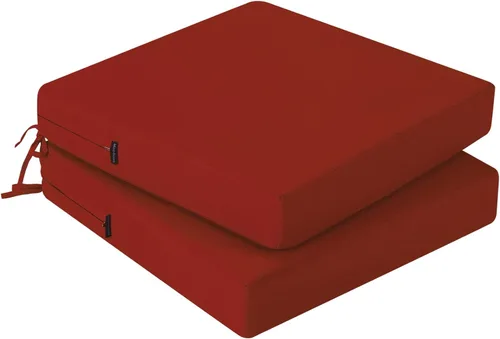 Miniatura 15 de idee-home Juego de 2 cojines para sillas de exterior, cojines de asiento impermeables para muebles de patio, almohadilla de repuesto para silla