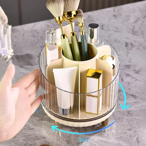 Miniatura 3 de Caja de maquillaje, caja de almacenamiento giratoria de 360°, caja organizadora de maquillaje, estuche de cosméticos, organizador de maquillaje