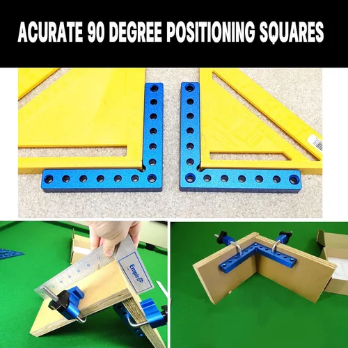 Miniatura 3 de Cuadrados de posicionamiento de 90 grados de 5.5 x 5.5 pulgadas, cuadrados de ángulo recto con 8 abrazaderas, abrazadera de esquina tipo L
