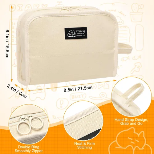Miniatura 5 de Toplive Estuche para lápices de alta capacidad, bolsa grande para lápices, bolsa para bolígrafos minimalismo, papelería de oficina para la escuela