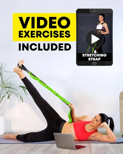 Miniatura 9 de Correa elástica con bucles, banda elástica no elástica para terapia física, correa de yoga para equipo de estiramiento, bandas elásticas